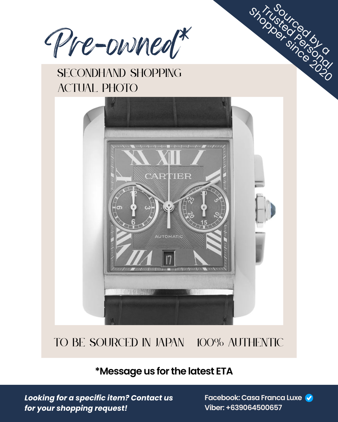 Japan Pre-owned: Cartier Tank MC Chronograph W5330008 Men's Watch