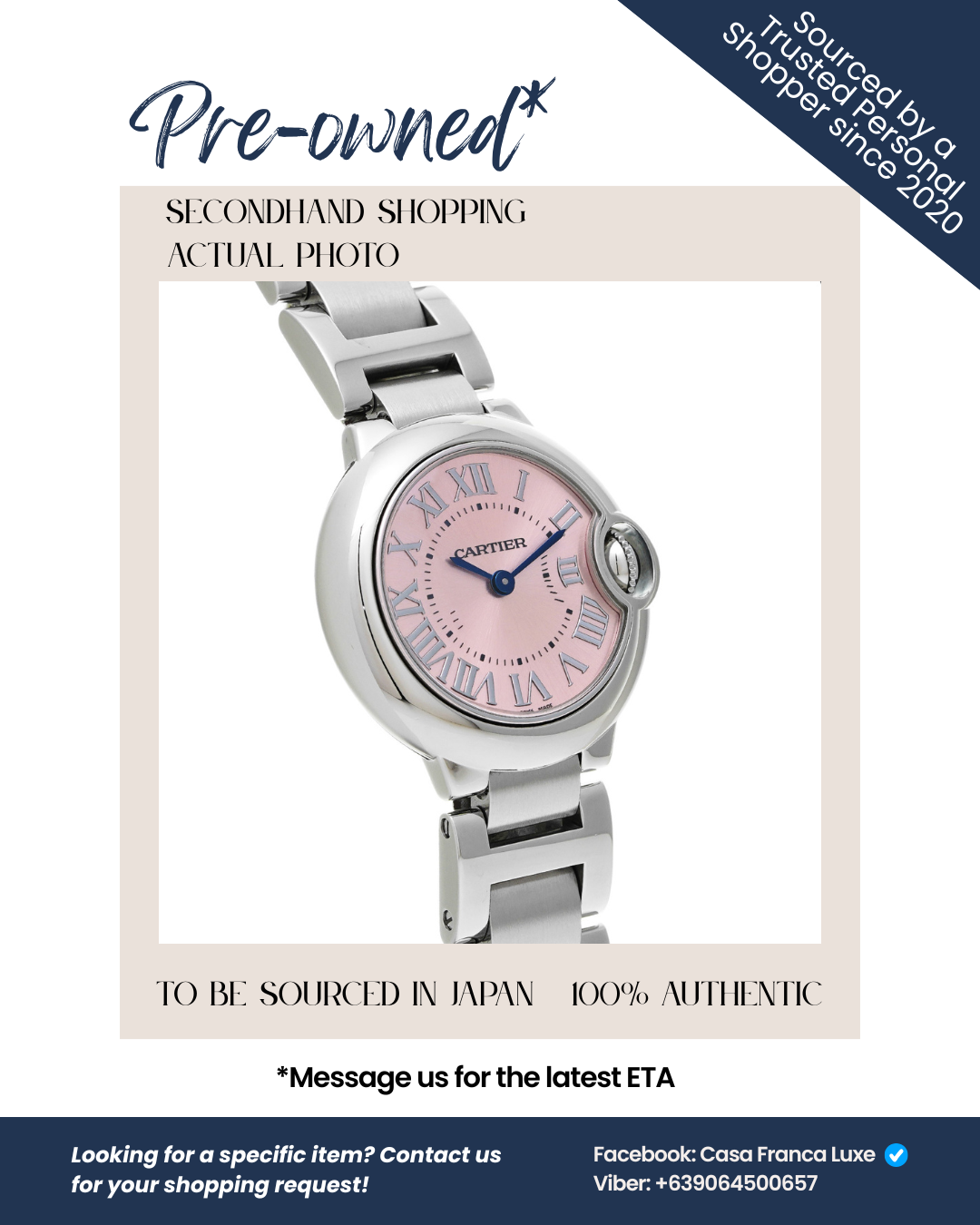 Japan Pre-owned: Cartier Ballon Bleu de Cartier 28mm W6920038 Women's Watch
