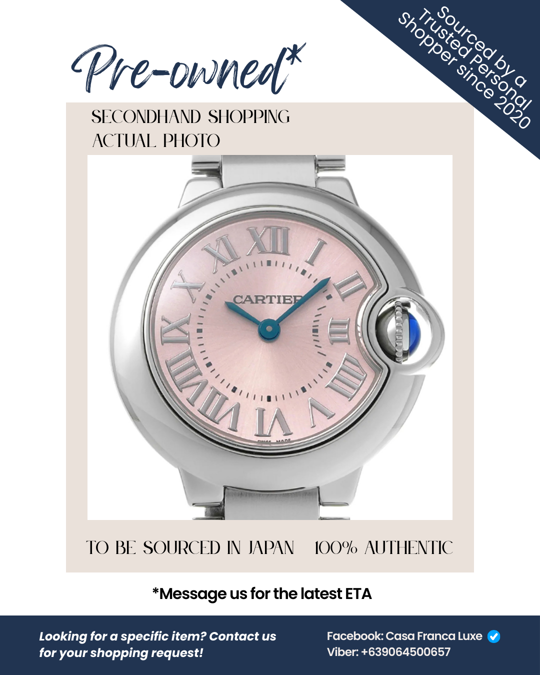 Japan Pre-owned: Cartier Ballon Bleu de Cartier 28mm W6920038 Women's Watch