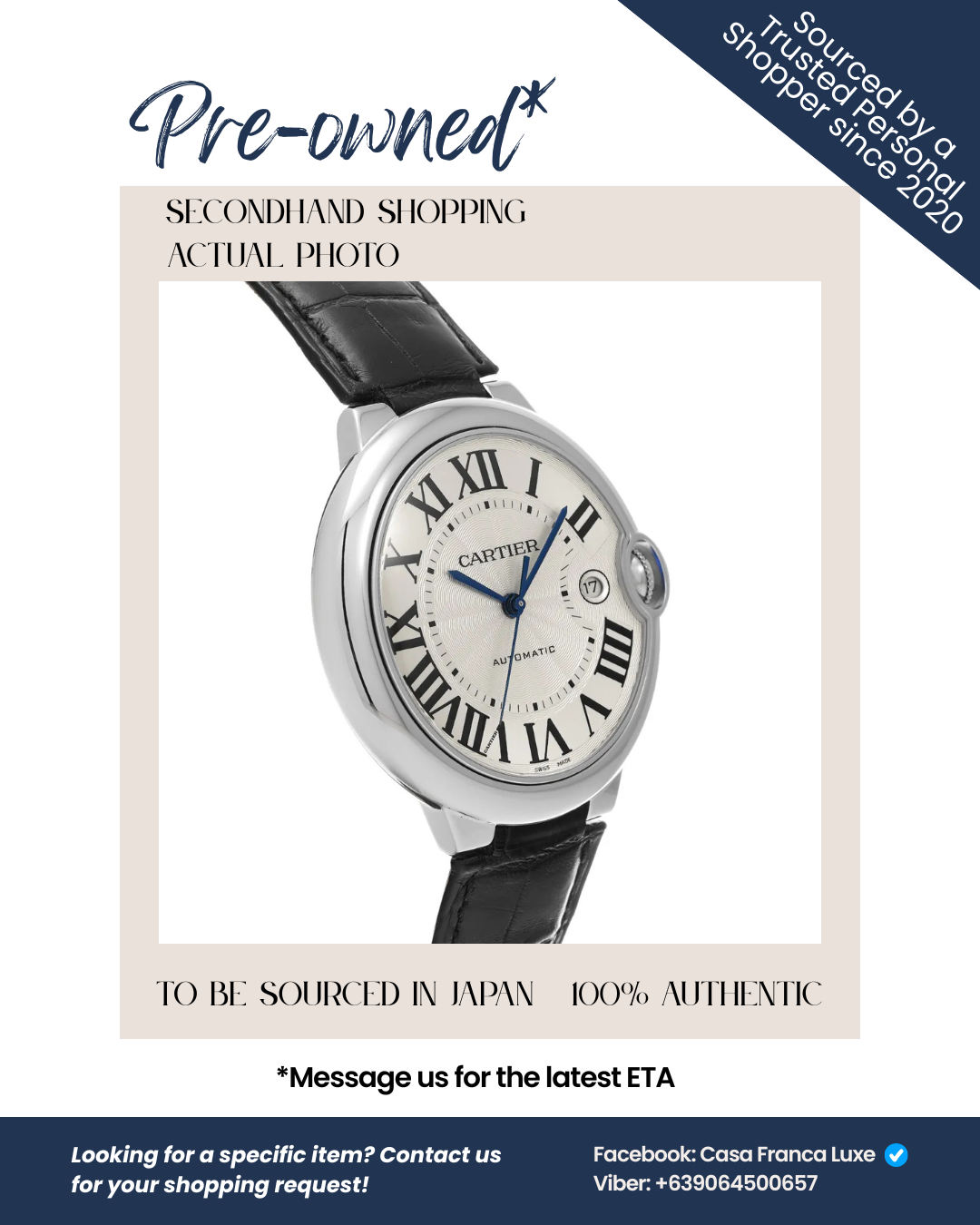 Japan Pre-owned: Cartier Ballon Bleu W69016Z4 Men's Watch
