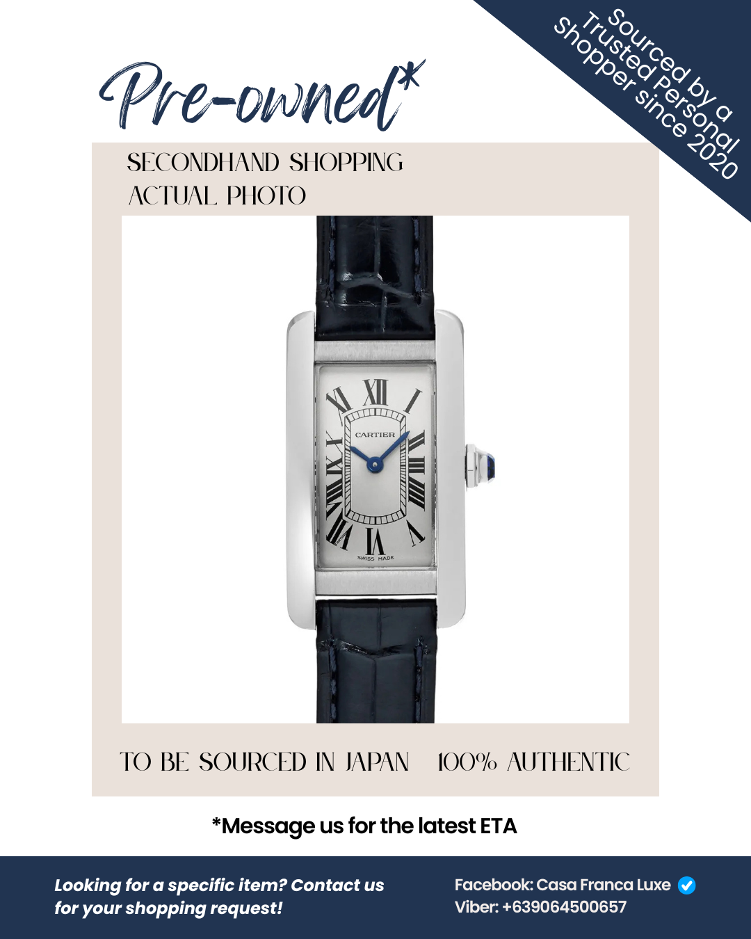 Japan Pre-owned: Cartier Tank Américaine SM WSTA0043 Women's Watch