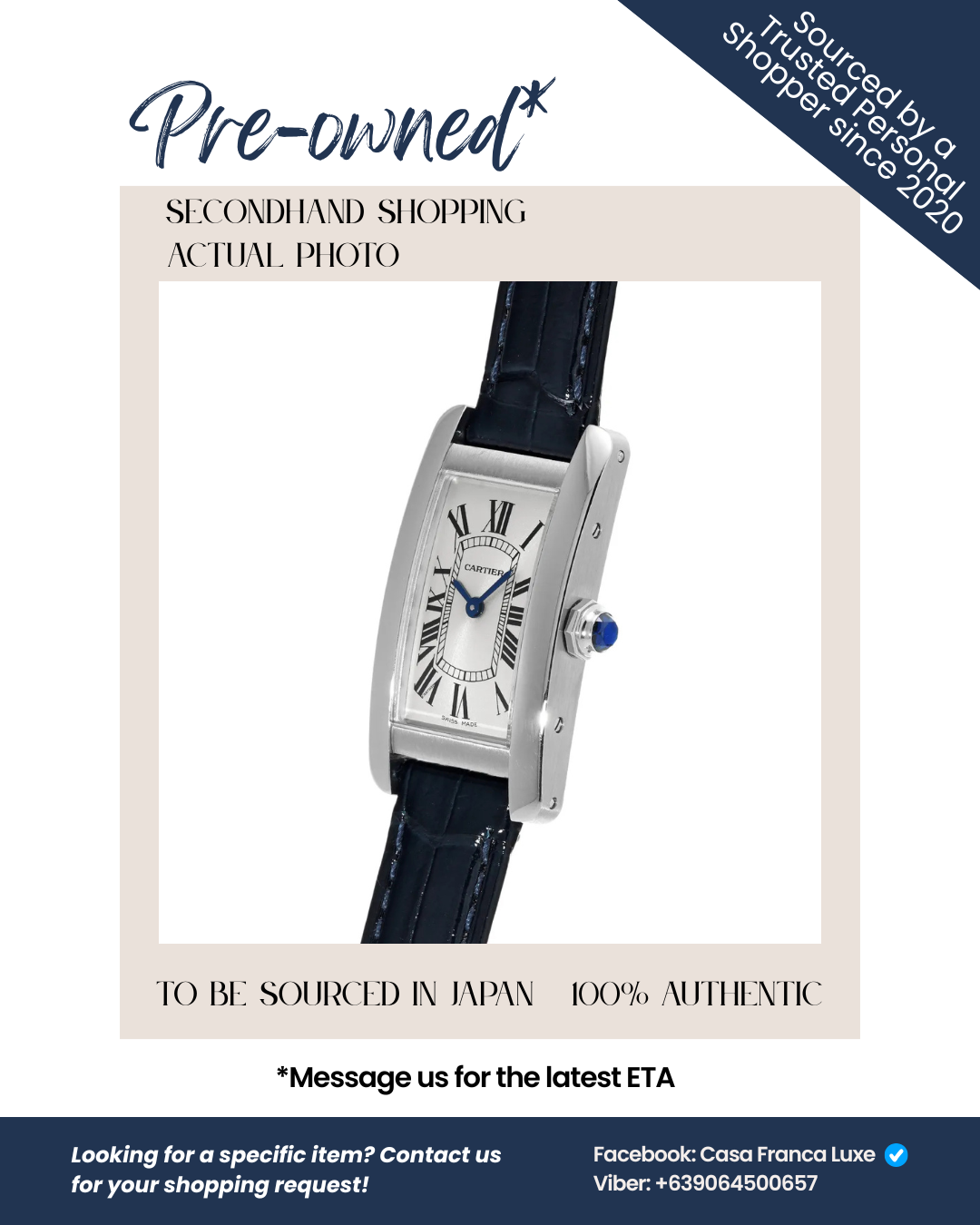 Japan Pre-owned: Cartier Tank Américaine SM WSTA0043 Women's Watch