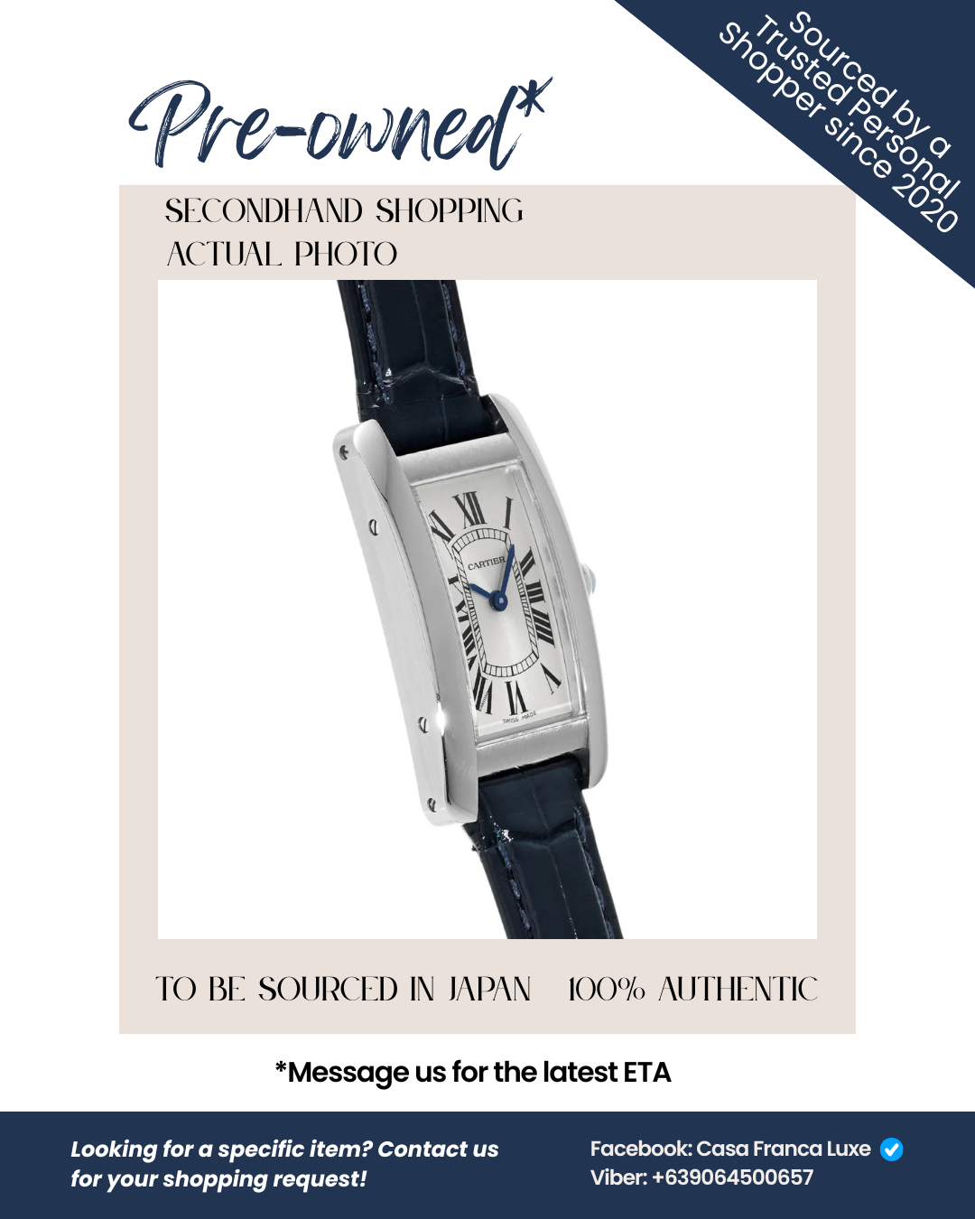 Japan Pre-owned: Cartier Tank Américaine SM WSTA0043 Women's Watch