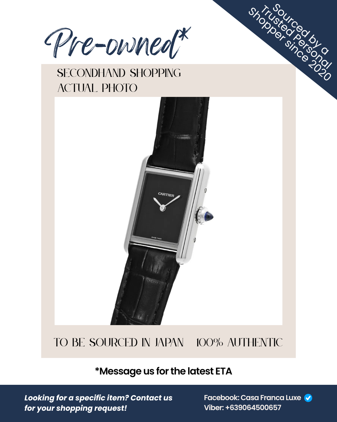 Japan Pre-owned: Cartier Tank Must de Cartier Watch SM WSTA0071 Men's Watch