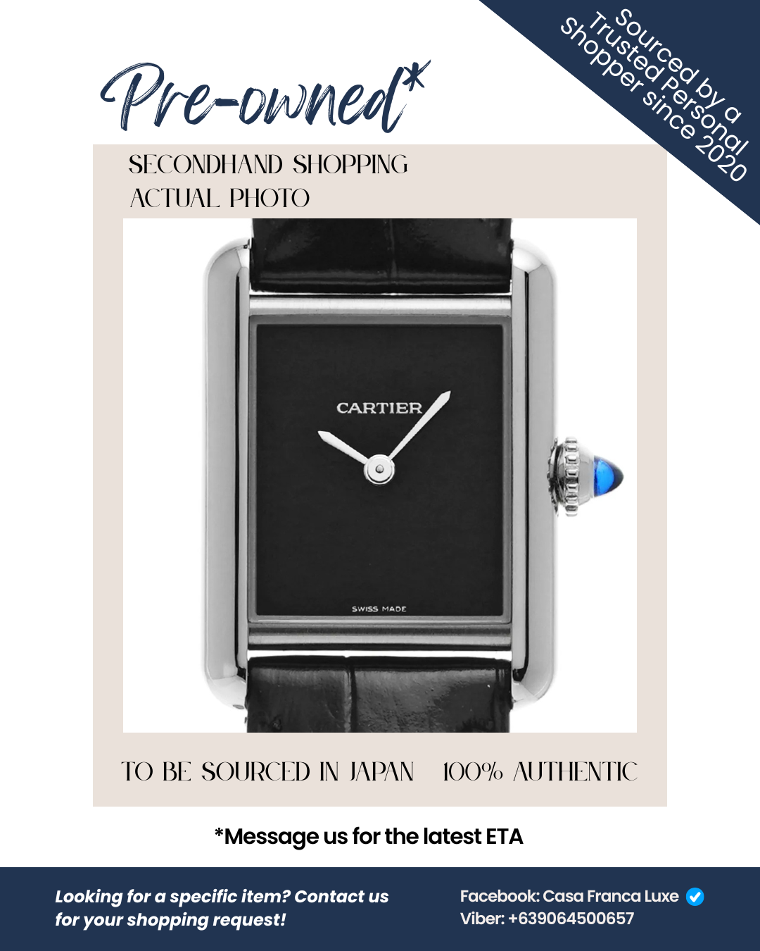 Japan Pre-owned: Cartier Tank Must de Cartier Watch SM WSTA0071 Men's Watch