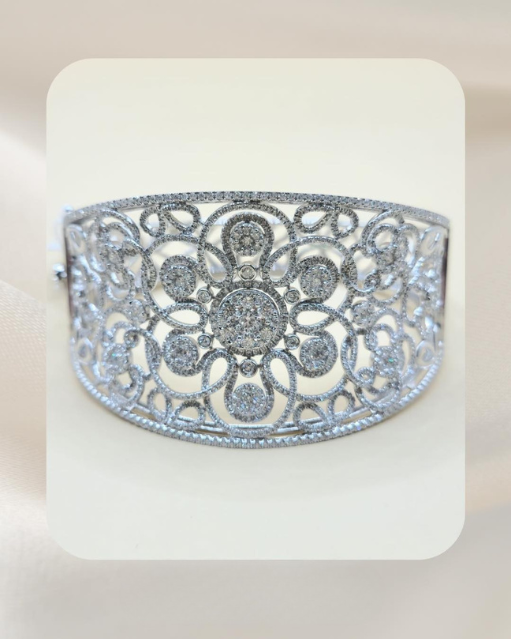 14K Diamond Bangle