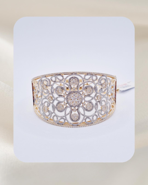14K Diamond Bangle