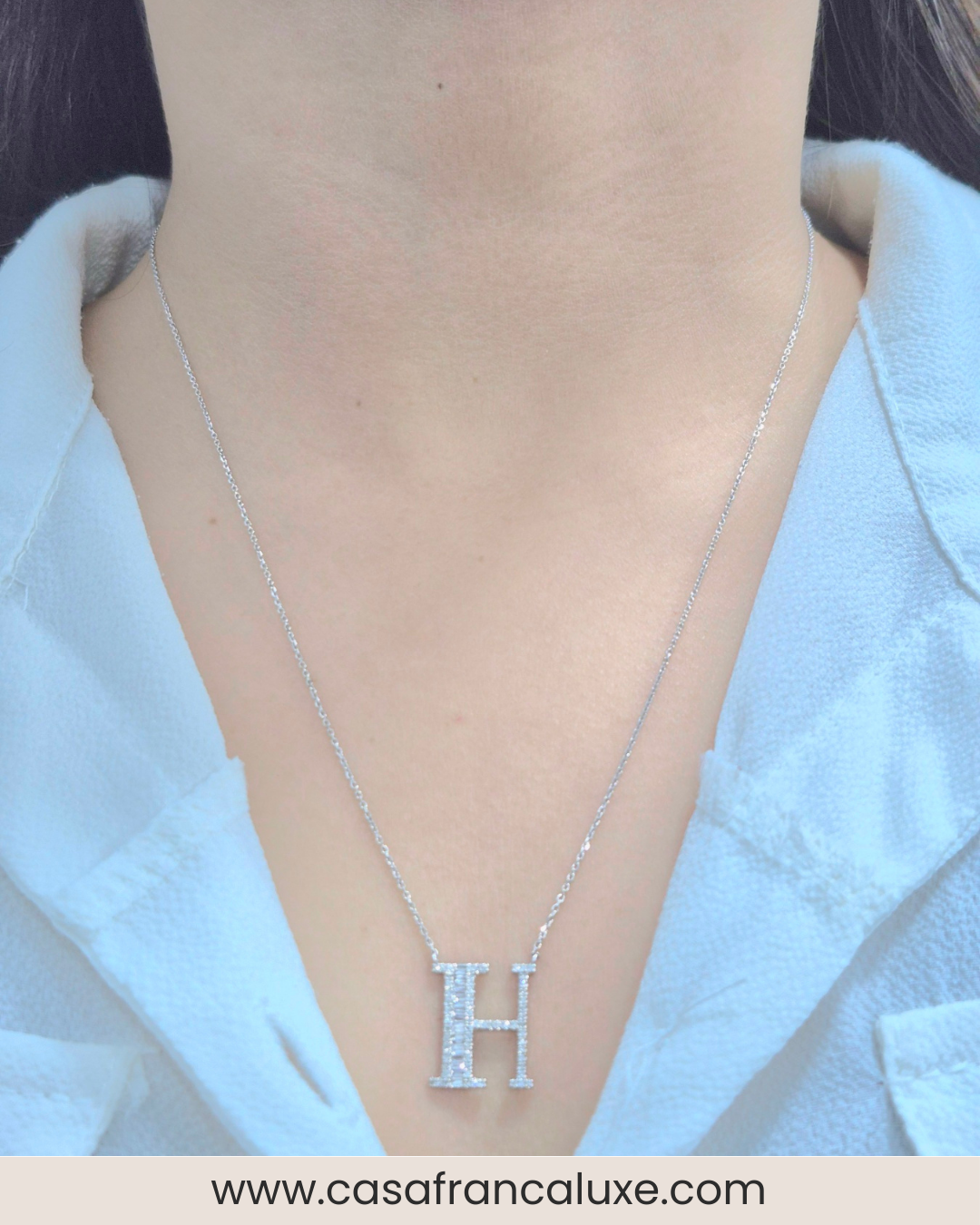 14K Initial Diamond Necklace