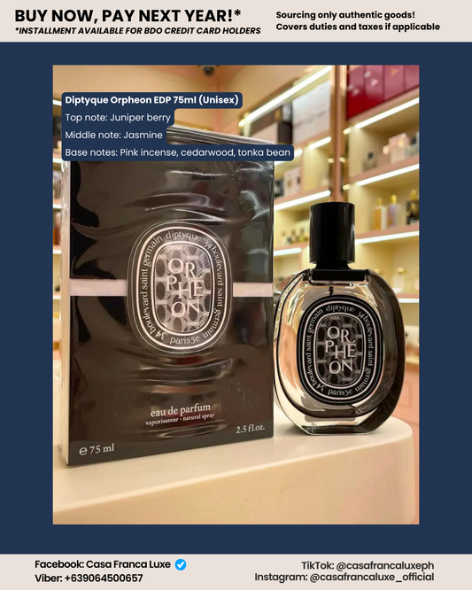 HK Pre-order: Diptyque Orpheon EDP 75ml (Unisex)