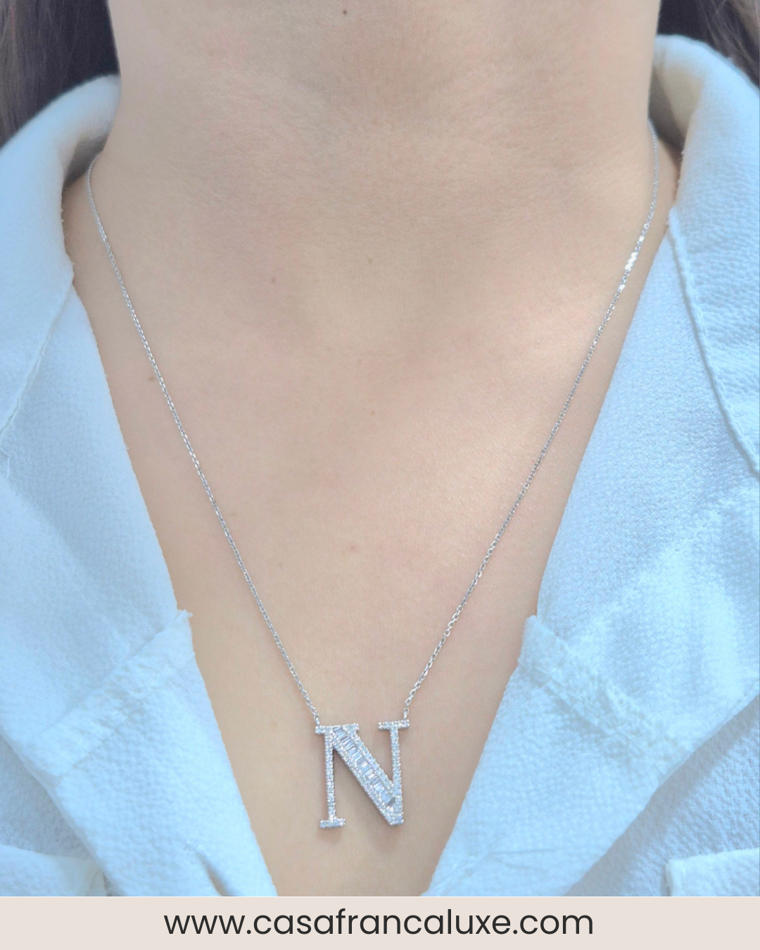 14K Initial Diamond Necklace