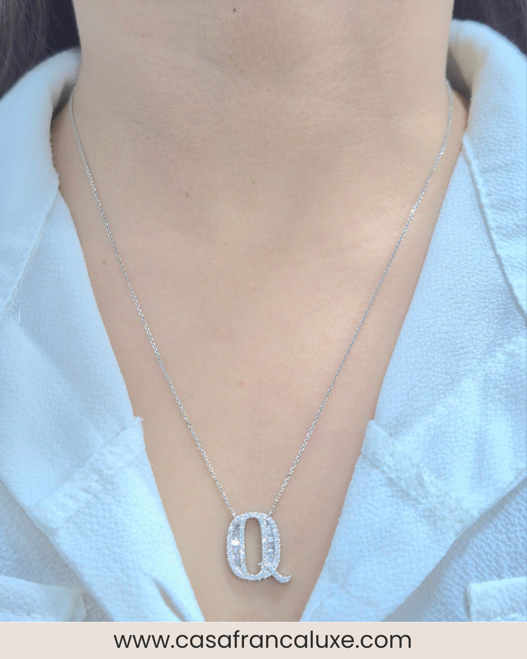 14K Initial Diamond Necklace