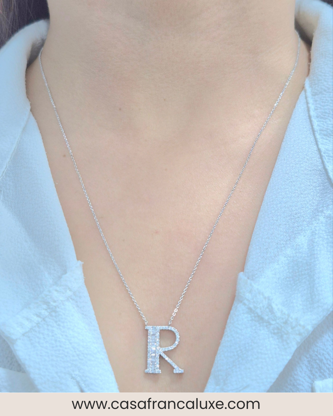14K Initial Diamond Necklace