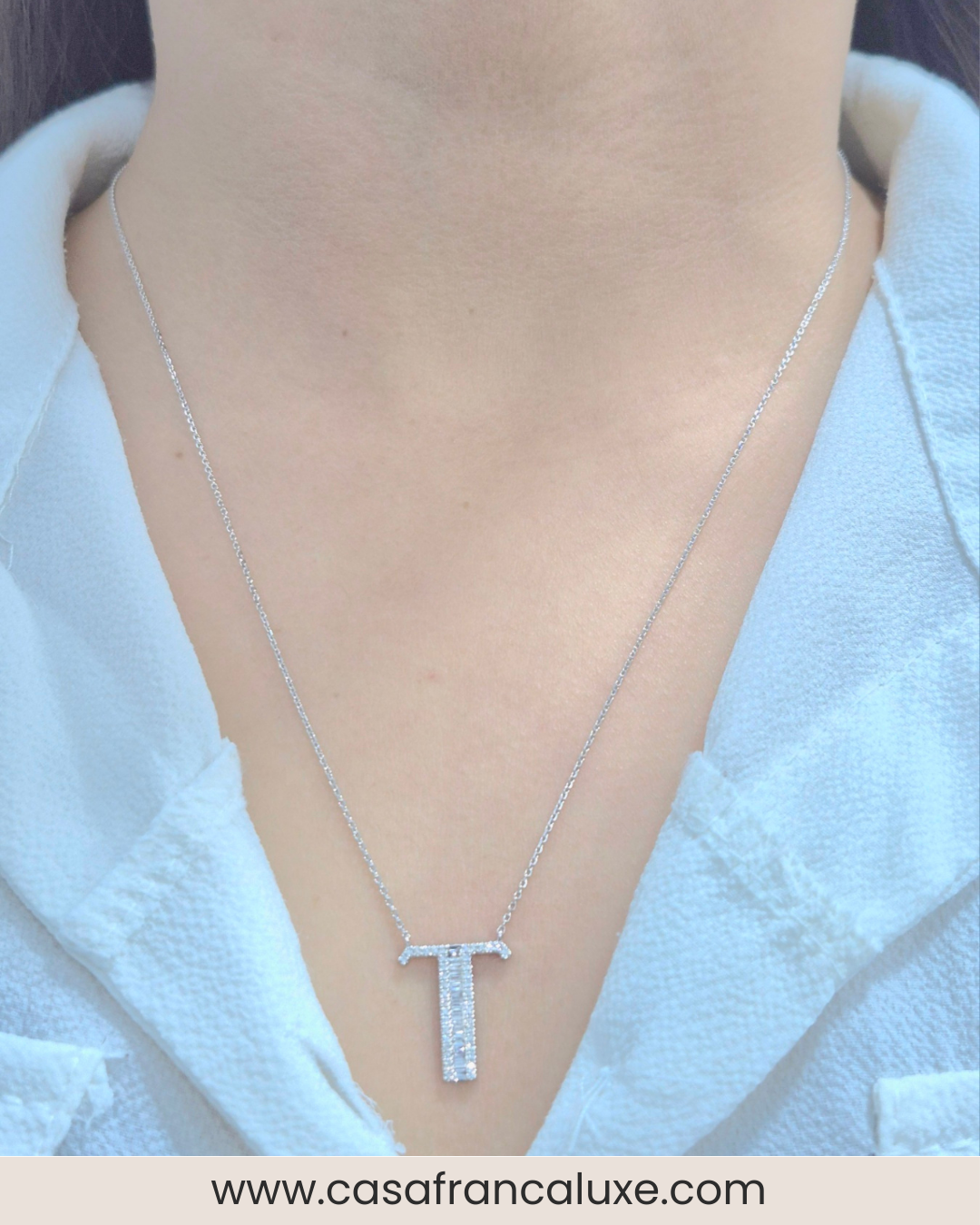 14K Initial Diamond Necklace
