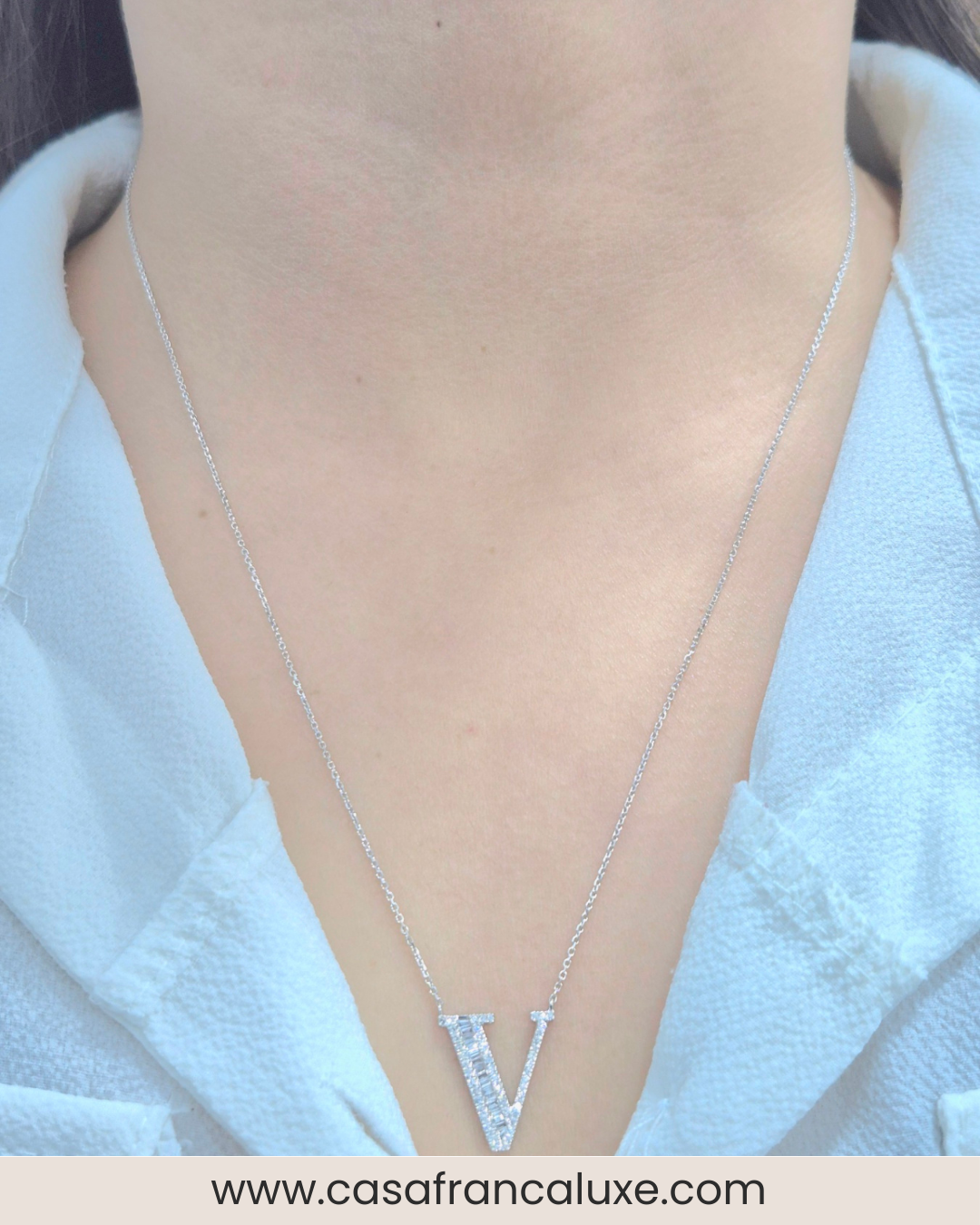 14K Initial Diamond Necklace