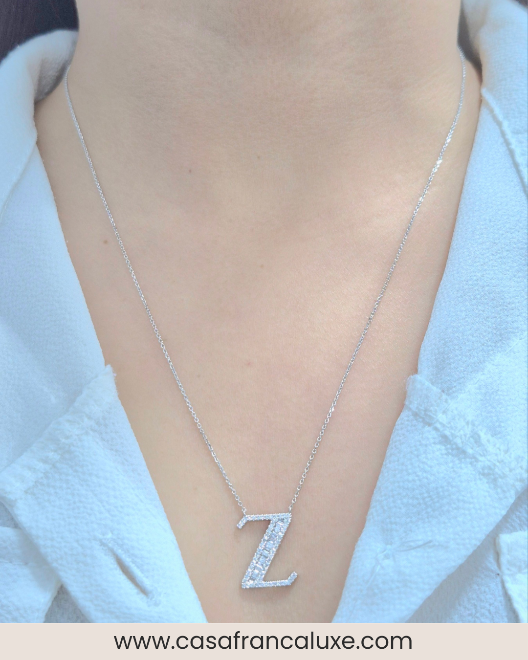 14K Initial Diamond Necklace