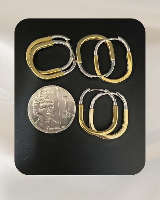 18K Two-tone Gold Earrings