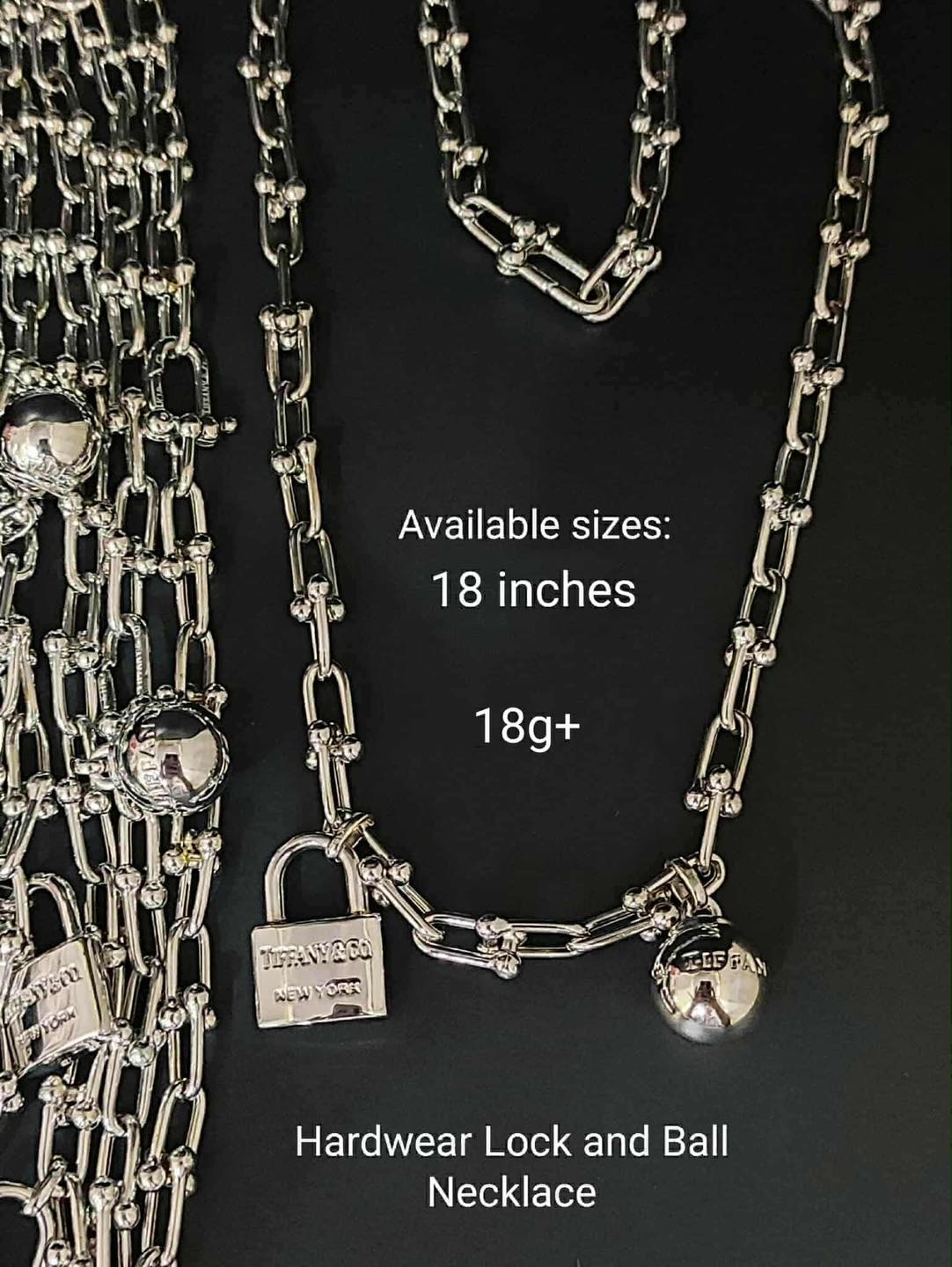 18K Lock and Ball Necklace