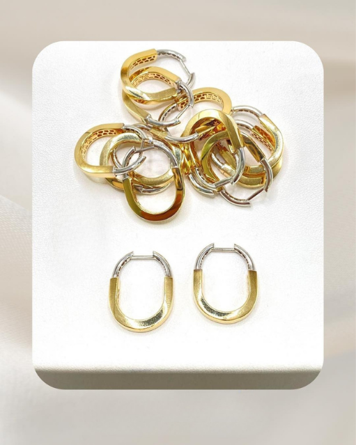 18K Two-tone Gold Earrings