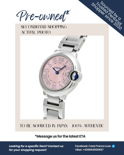 Japan Pre-owned: Cartier Ballon Bleu de Cartier 28mm W6920038 Women's Watch