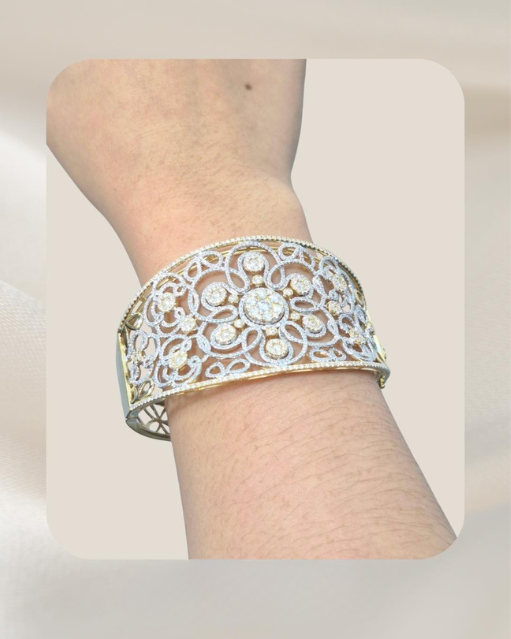 14K Diamond Bangle