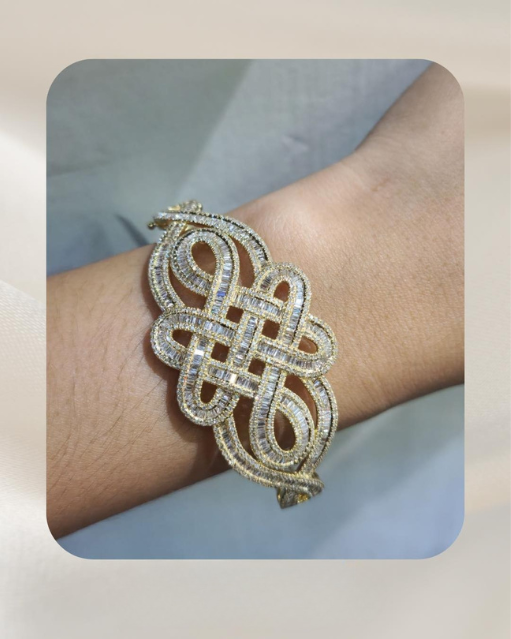 14K Diamond Bangle