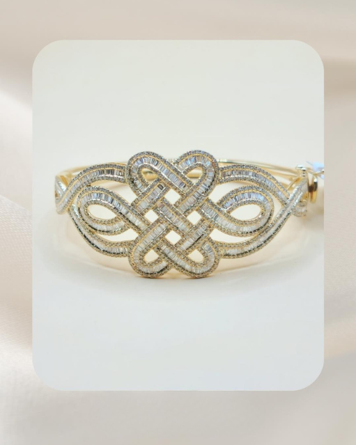 14K Diamond Bangle