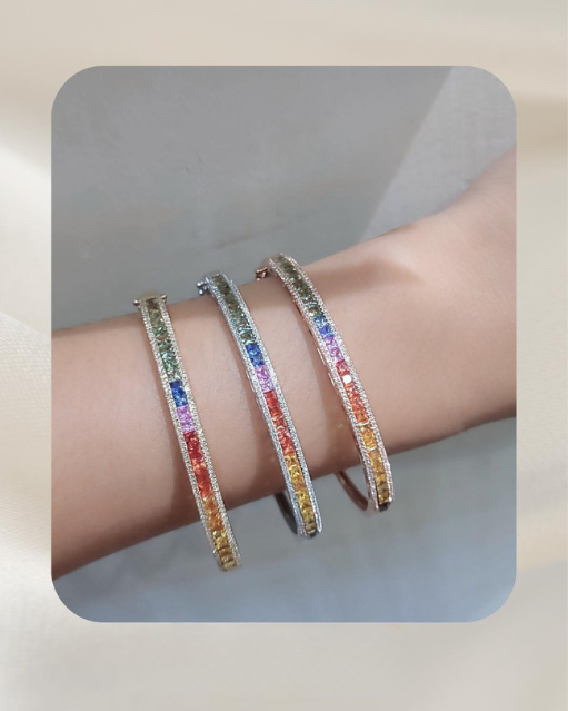 14K Diamond Bangle