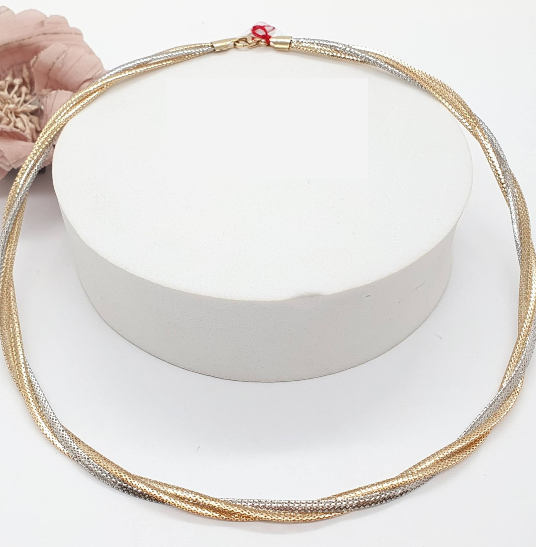 18K Twisted Omega Necklace