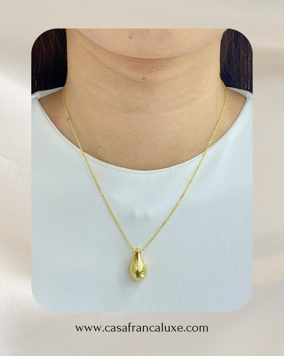 18K Teardrop Necklace