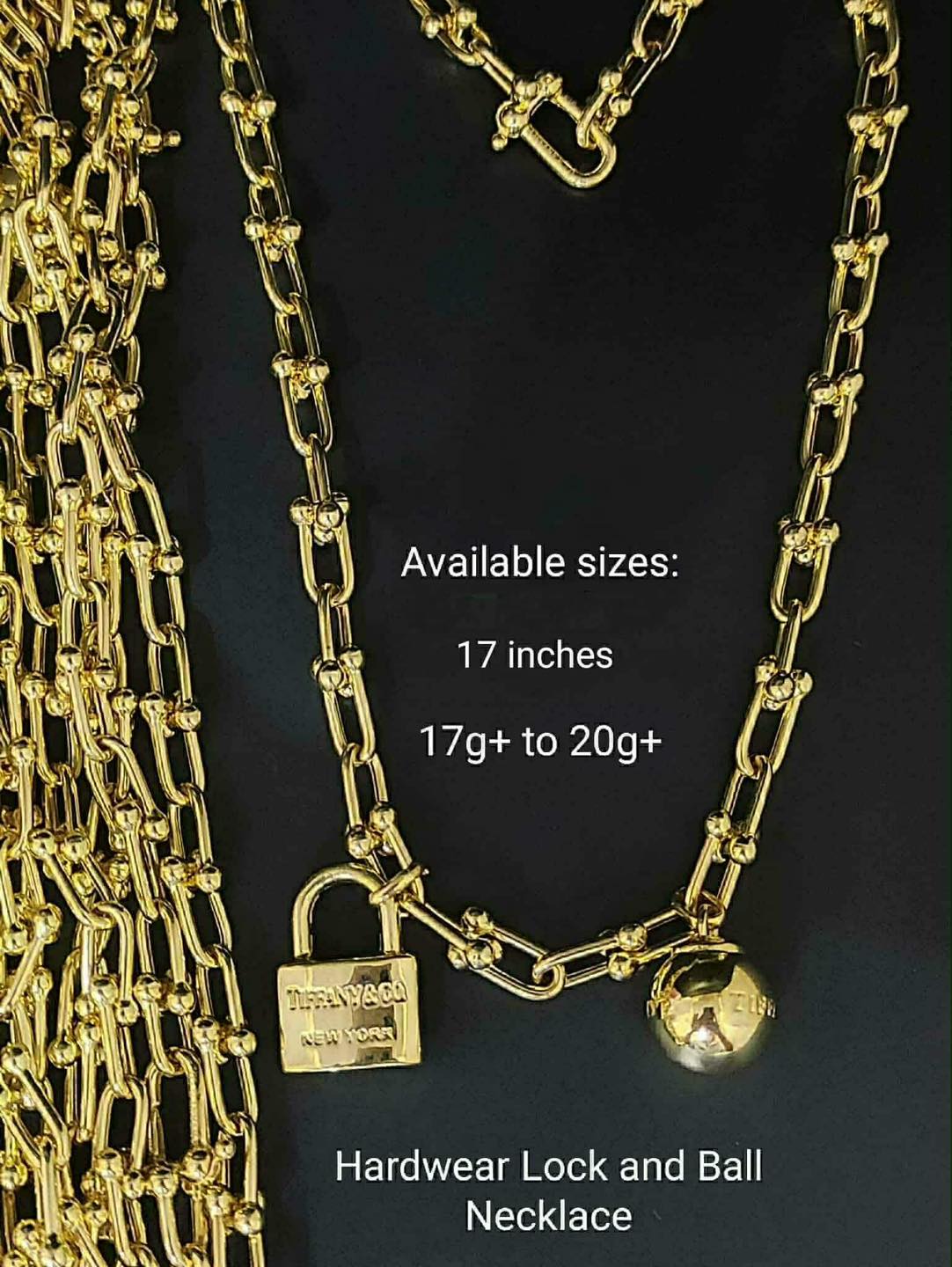 18K Lock and Ball Necklace