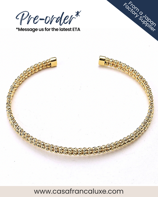 K18 Japan Gold 2-Layered Bangle