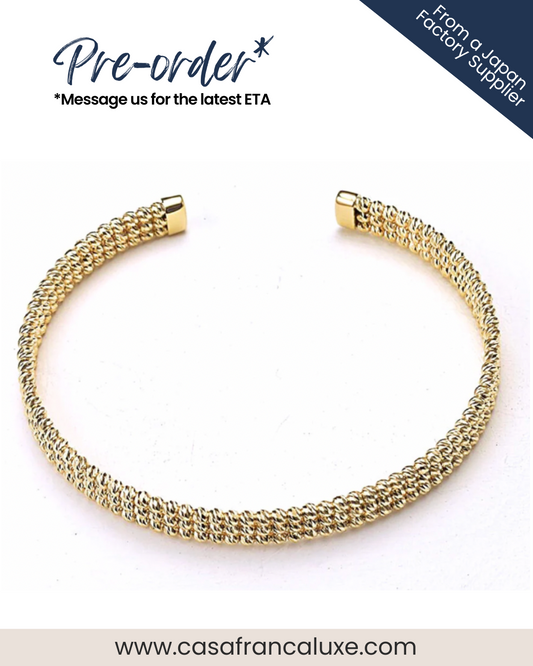 K18 Japan Gold 3-Layered Bangle