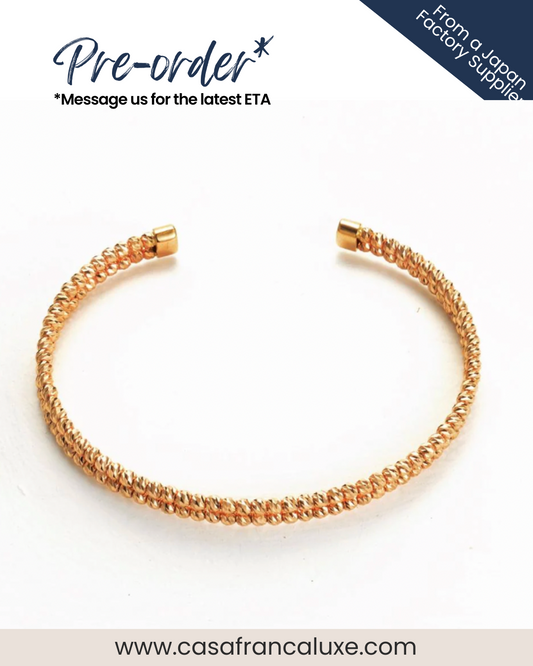 K18 Japan Gold 2-Layered Bangle