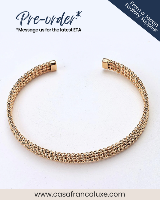 K18 Japan Gold 3-Layered Bangle