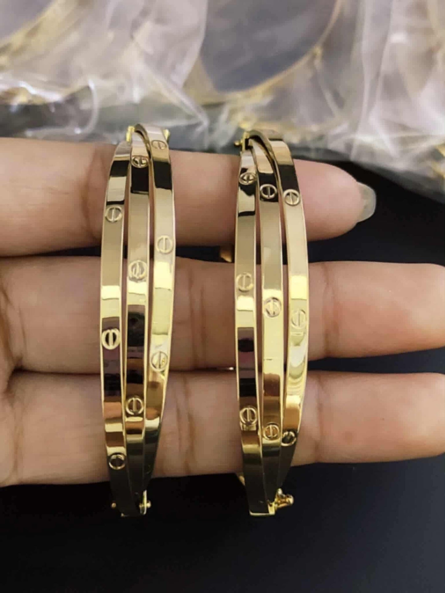 18K Layered Bangle