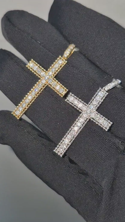 14K Cross Diamond Pendant
