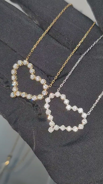 14K Heart Diamond Necklace