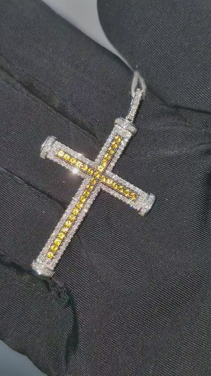 14K Cross Diamond Pendant