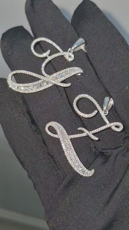 14K Initial Diamond Pendant (Y)