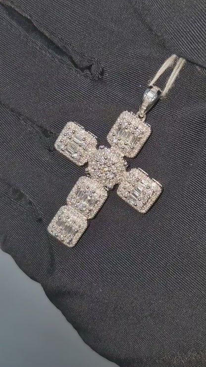14K Cross Diamond Pendant