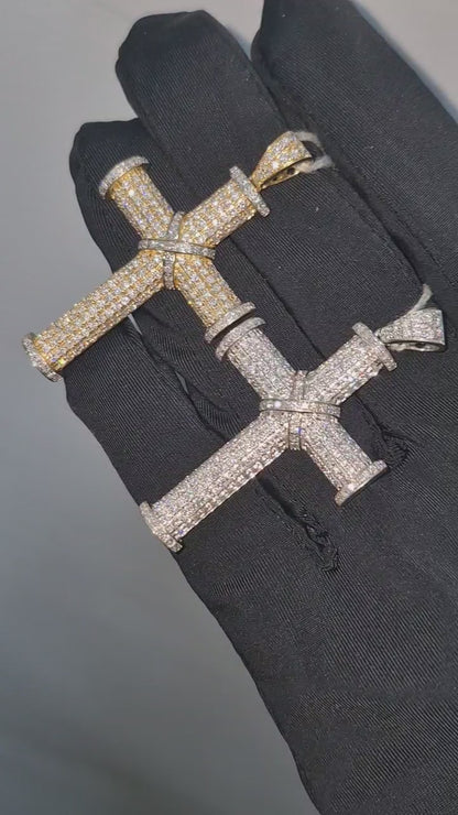 14K Cross Diamond Pendant