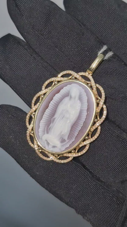 14K Diamond Cameo