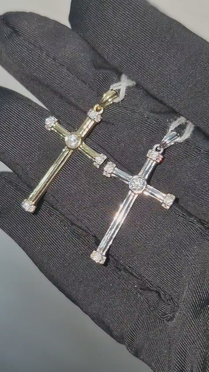 14K Cross Diamond Pendant