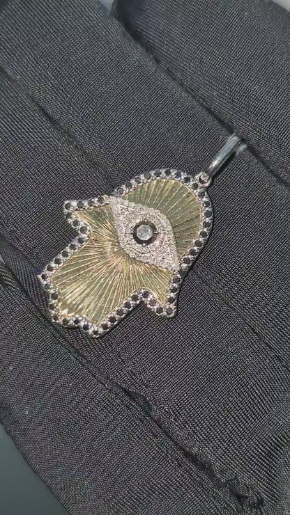 14K Evil Eye Diamond Pendant