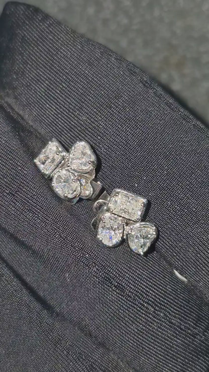 14K Cluster Diamond Earrings