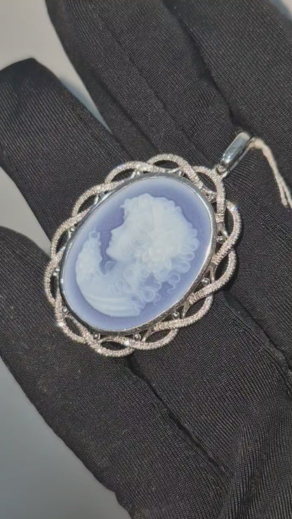 14K Diamond Cameo