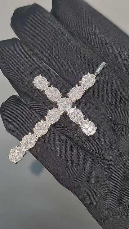 14K Cross Diamond Pendant