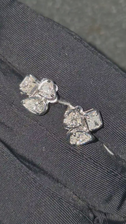 14K Cluster Diamond Earrings