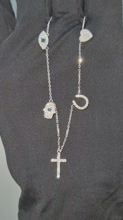 14K Station Diamond Necklace