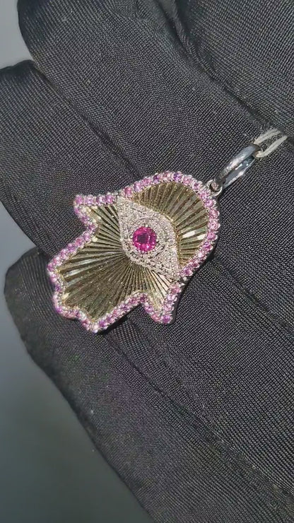 14K Evil Eye Diamond Pendant